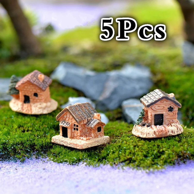 Home Decor Za - 5Pcs/Set Mini Doll House Stone House