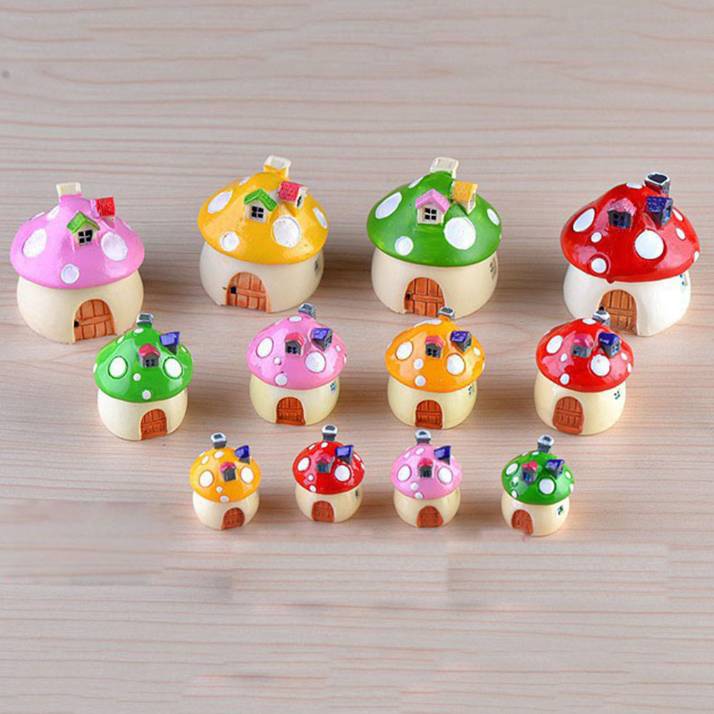 3 Sizes Mushroom House Resin  - Home Decor Za ulasan dan harga