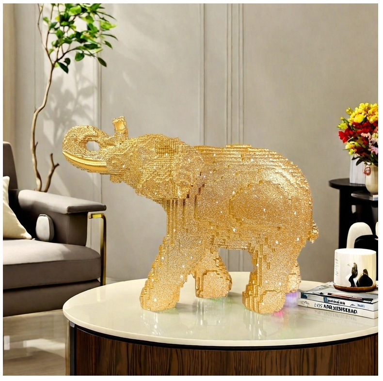 Resin Elephant Statue Realisti - Home Decor Theme ulasan dan harga