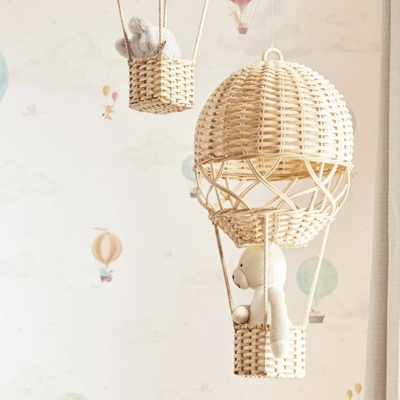 Handmade Rattan Hot Air Balloo - Rattan Plant Basket ulasan dan harga
