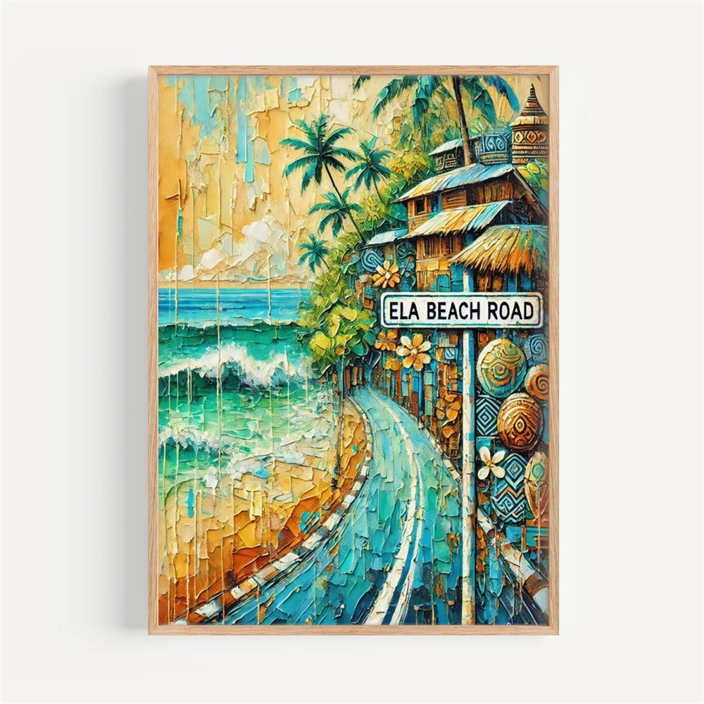 Lombok Watercolor Canvas Paint - Home Decor Indonesia ulasan dan harga