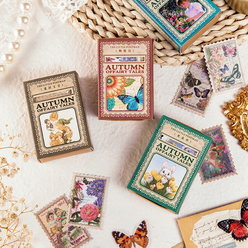 100pcs Autumn Fairy Tale Stamp - Home Decor Magazine ulasan dan harga