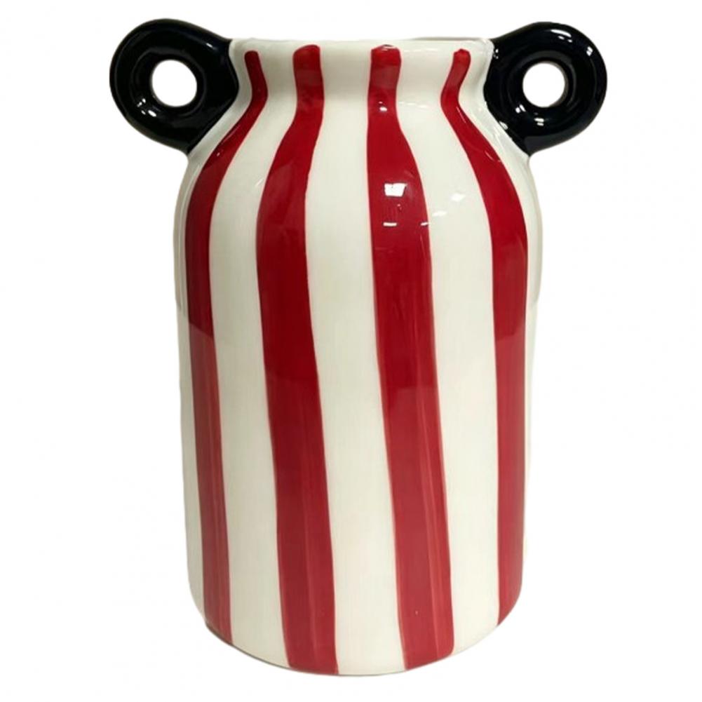 Ceramic Striped Flower Vase wi - Pampas Grass Decor ulasan dan harga