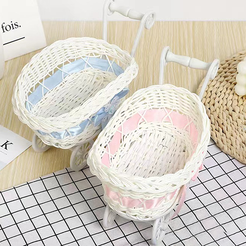 1Pcs Basket Baby Cart Stroller - Rattan Plant Basket ulasan dan harga