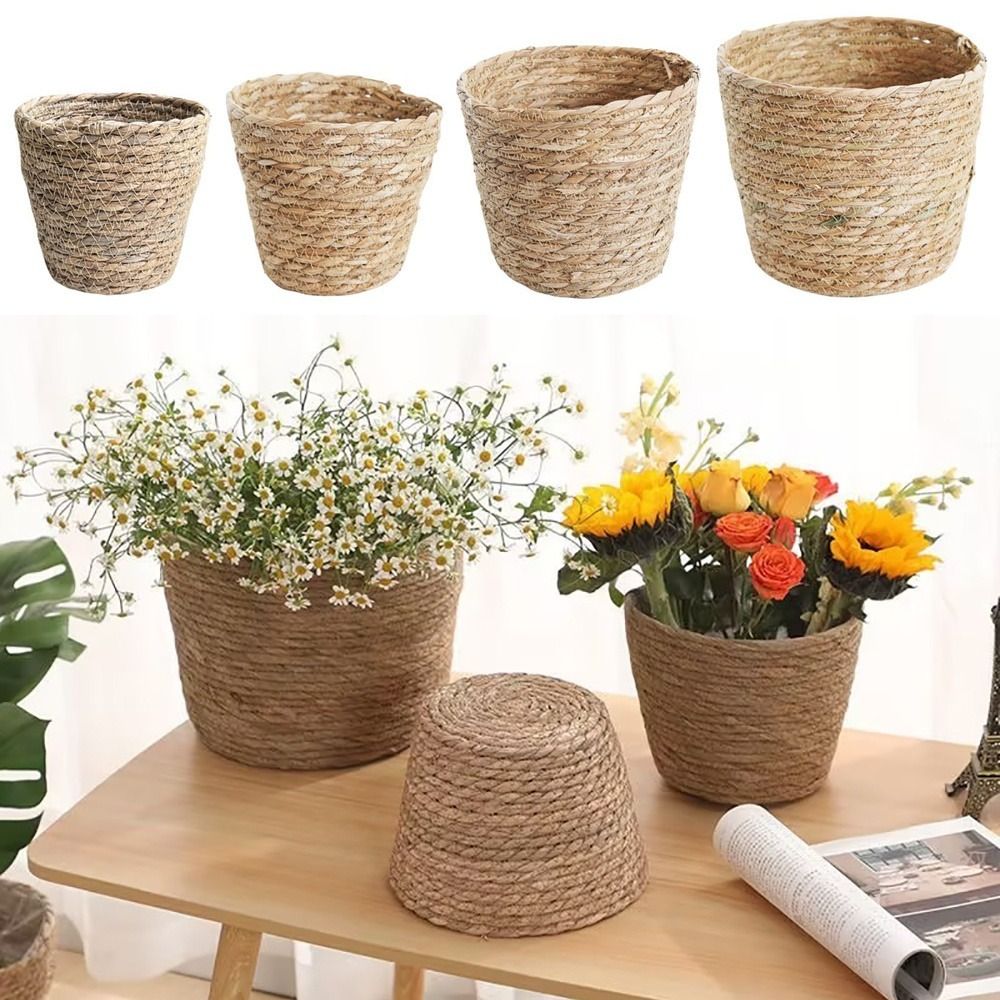 1Pcs For Garden Terraces Flowe - Rattan Plant Basket ulasan dan harga
